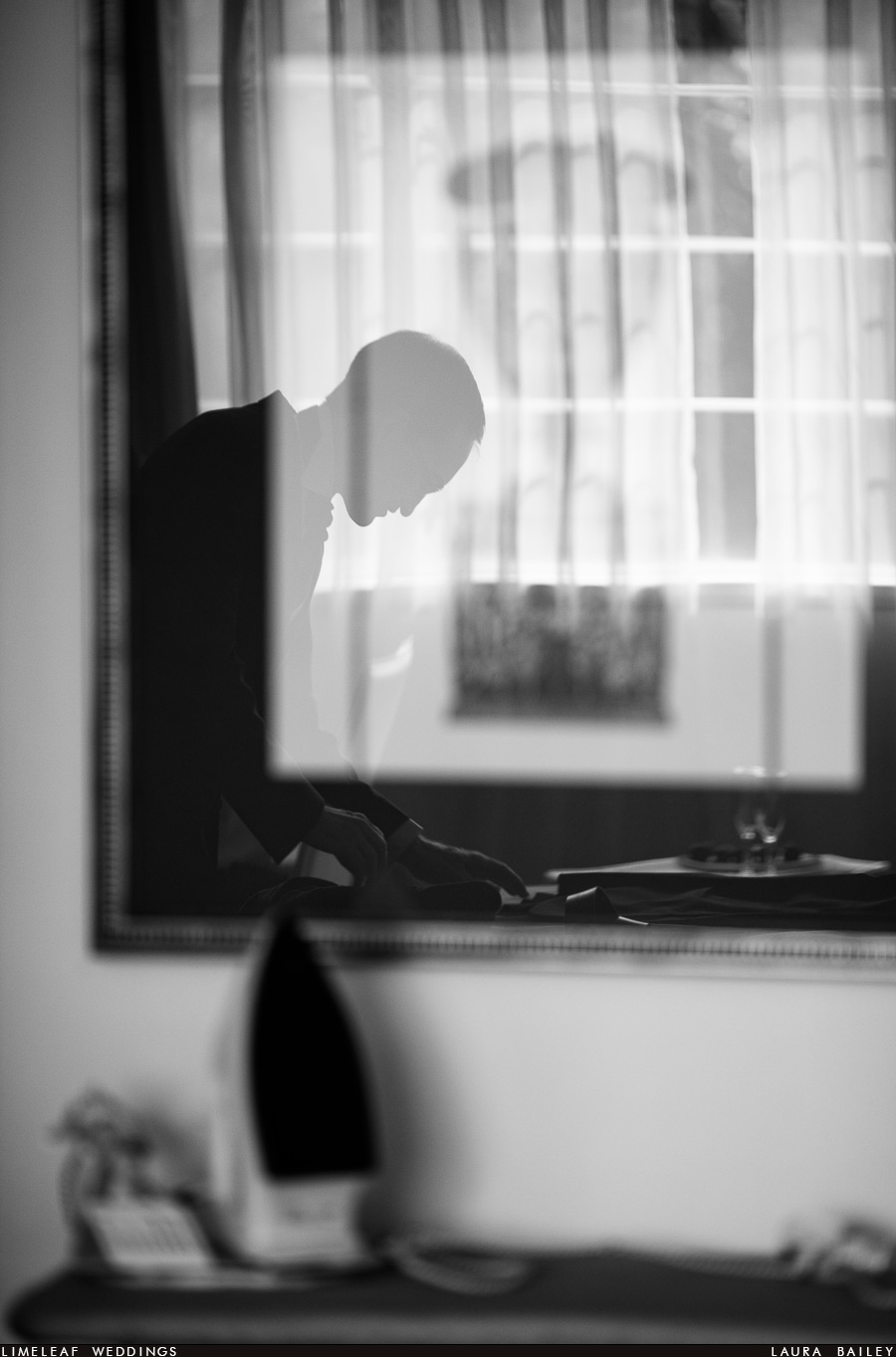 Alan the groom getting ready